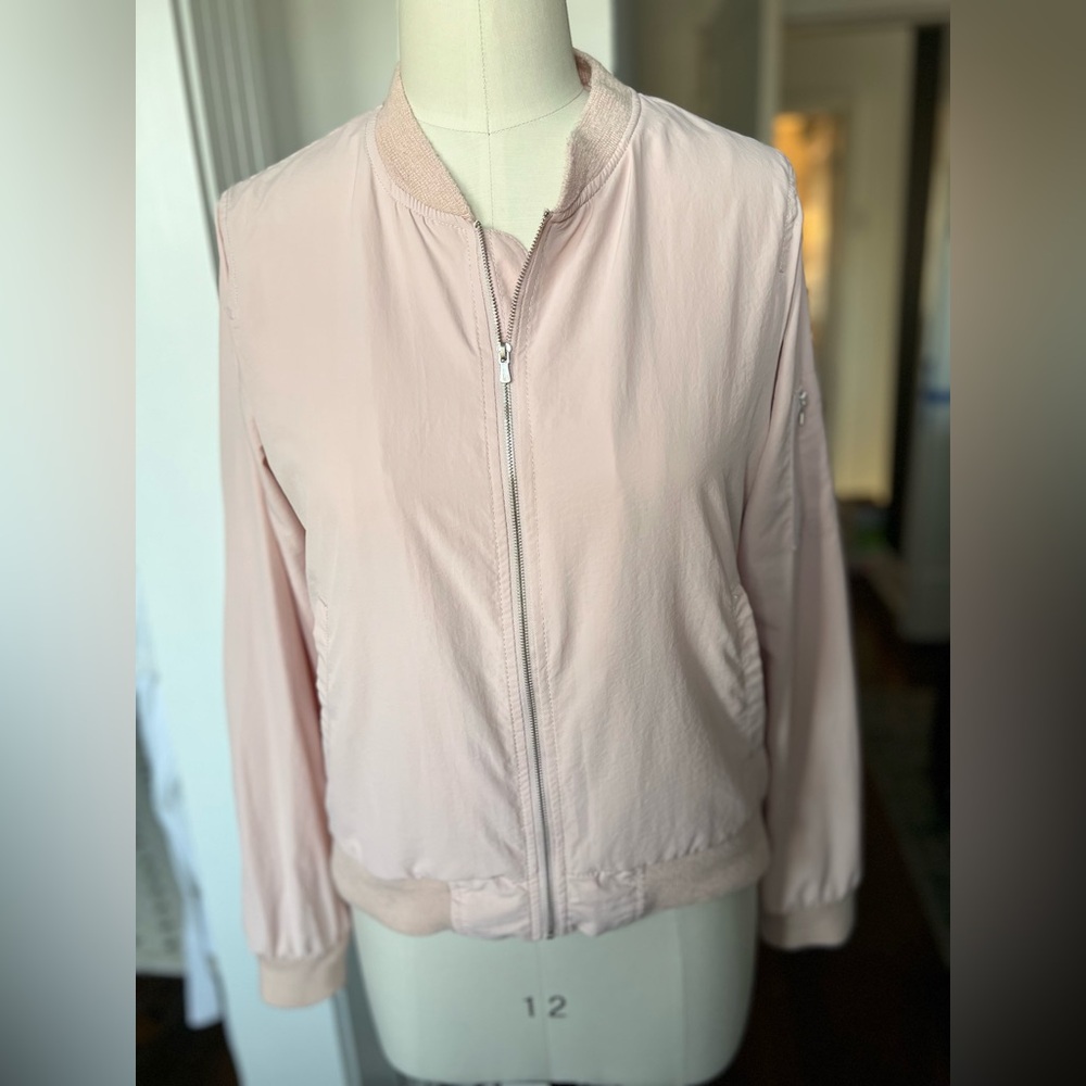 Pink lightweight bomber jacket